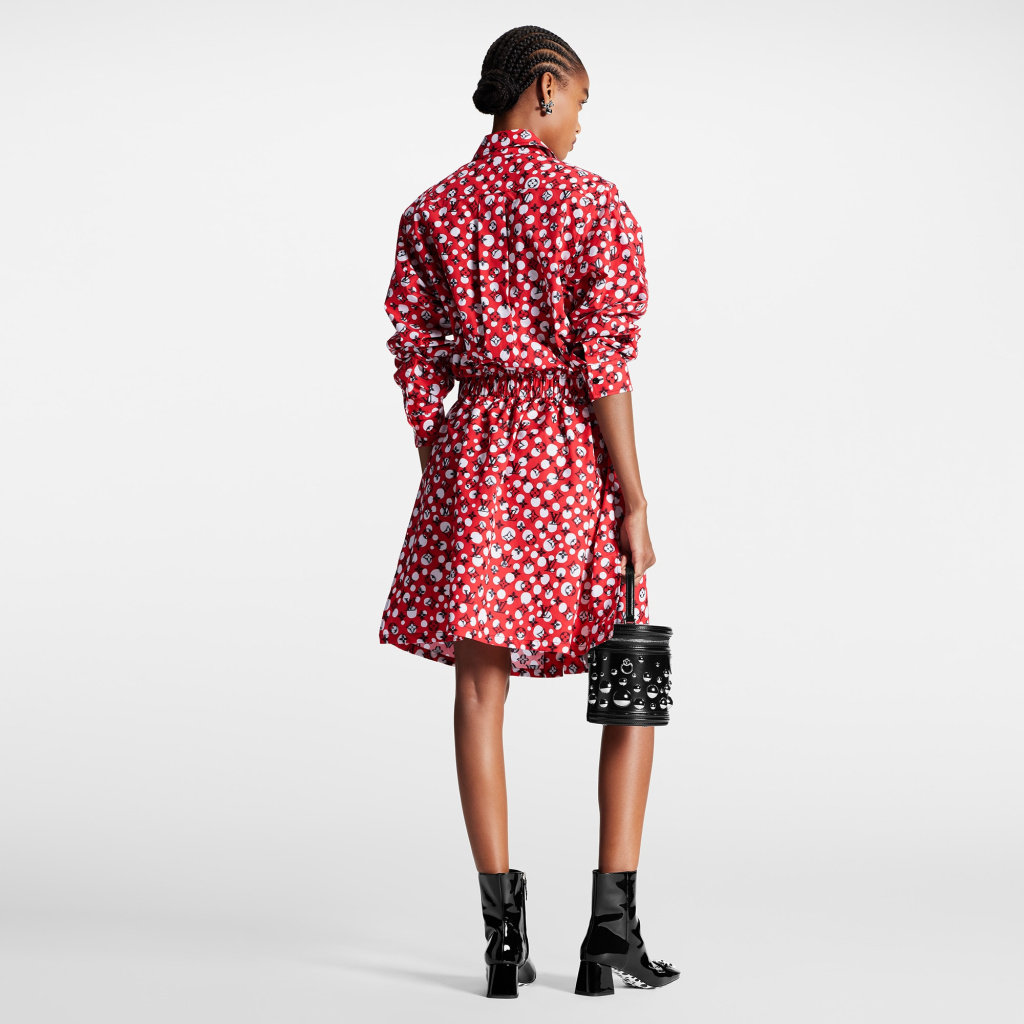 Louis Vuitton LV x YK Infinity Dots Monogram shirt neck Dress